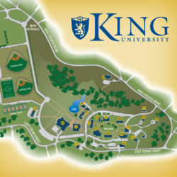 Campus map of King University in Bristol, Tennessee