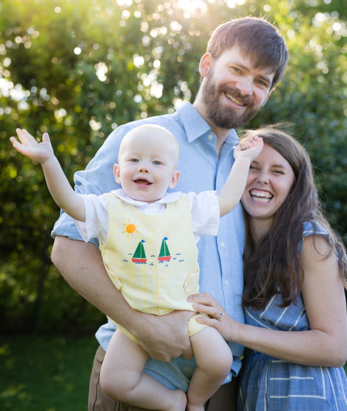 Chase Arndt with wife and baby